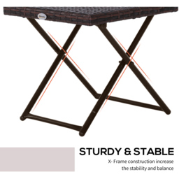 Outsunny Brown PE Ratan Square Folding Coffee Table - Size: 40 x 40 x 40cm - Wilko - thumbnail 6