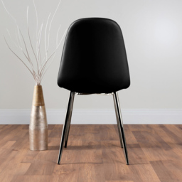 Furniturebox Arona Solara 6 Seater Round Dining Set Black and Chrome - Wilko - thumbnail 5