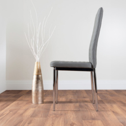 Furniturebox Arona Valera Marble Effect 6 Seater Round Dining Set White Chrome and Grey - Wilko - thumbnail 5