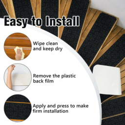 Costway Black Non Slip Reusable Stair Mat 20 x 76cm - Size: 78 x 23 x 9cm - Wilko - thumbnail 6
