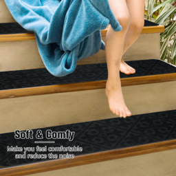 Costway Black Non Slip Reusable Stair Mat 20 x 76cm - Size: 78 x 23 x 9cm - Wilko - thumbnail 5