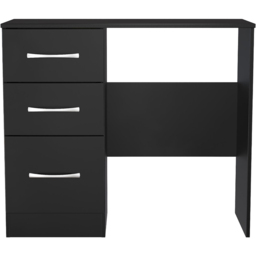 Crowndale Avon 3 Drawer Black Matt Dressing Table Ready Assembled - Size: 80 x 90 x 39cm - Wilko - thumbnail 3