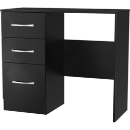 Crowndale Avon 3 Drawer Black Matt Dressing Table Ready Assembled - Size: 80 x 90 x 39cm - Wilko - thumbnail 5