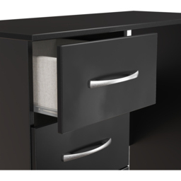 Crowndale Avon 3 Drawer Black Matt Dressing Table Ready Assembled - Size: 80 x 90 x 39cm - Wilko - thumbnail 7
