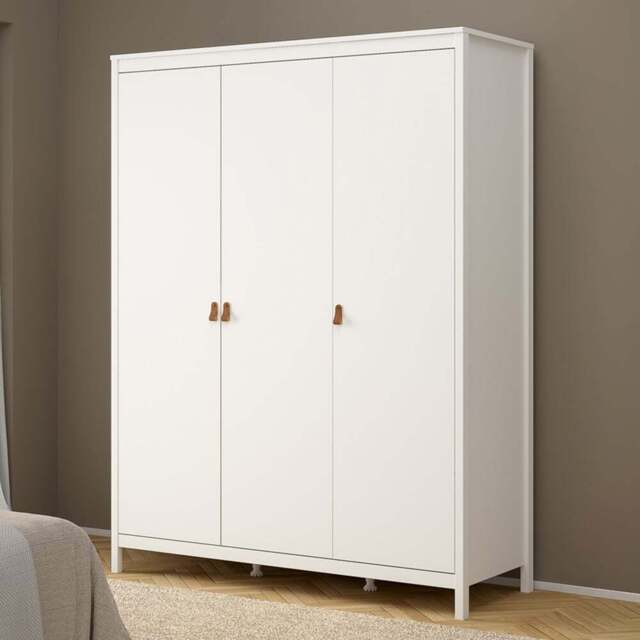 Florence Barcelona 3 Door White Wardrobe - Wilko - image 1