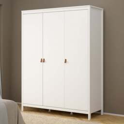 Florence Barcelona 3 Door White Wardrobe - Wilko - thumbnail 1