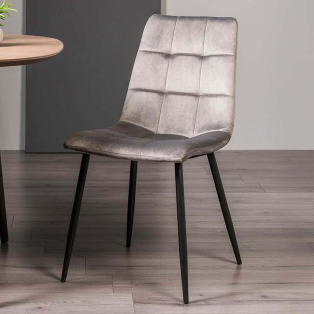 Bentley Designs Mondrian Set of 2 Grey Velvet Dining Chair - Wilko - image 1