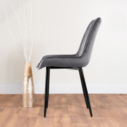 Furniturebox Molini Cesano 6 Seater Dining Set White Gloss Grey and Black - Wilko - thumbnail 5
