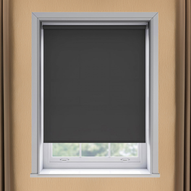 New Edge Blinds Thermal Blackout Roller Blind Black 180cm - Size: W 180cm x D 170cm - Wilko - image 1