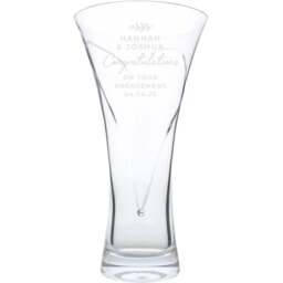 Personalised Memento Personalised Free Text Botanical Hand Cut Diamante Heart Vase - Size: 1.4 x 2.5 x 1.4cm - Clear - Wilko - thumbnail 1