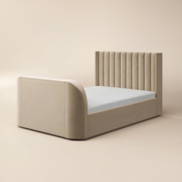 Flair Fallon Double Beige Velvet TV Side Lift Ottoman Bed - Cream - Wilko - thumbnail 3
