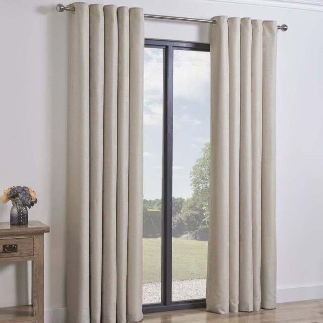 Taylor Blackout Eyelet Curtains - Natural/137cm/168cm - My - Wilko - image 1