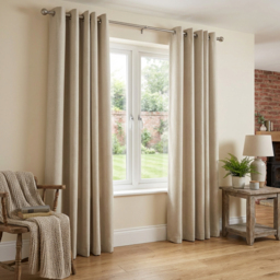 Taylor Blackout Eyelet Curtains - Natural/137cm/168cm - My - Wilko - thumbnail 6