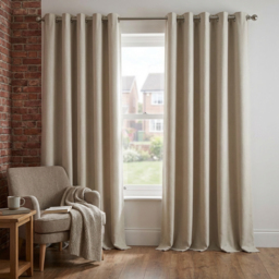 Taylor Blackout Eyelet Curtains - Natural/137cm/168cm - My - Wilko - thumbnail 5