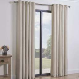 Taylor Blackout Eyelet Curtains - Natural/137cm/168cm - My - Wilko - thumbnail 1