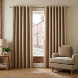 Divante Hoxton Natural Blackout Eyelet Curtain 229cm - Size: W 228 x D 228cm - Wilko - thumbnail 6