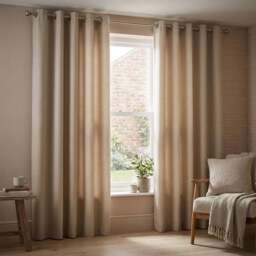 Divante Hoxton Natural Blackout Eyelet Curtain 229cm - Size: W 228 x D 228cm - Wilko - thumbnail 7