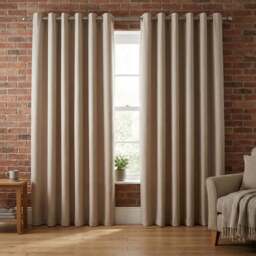 Divante Hoxton Natural Blackout Eyelet Curtain 229cm - Size: W 228 x D 228cm - Wilko - thumbnail 3