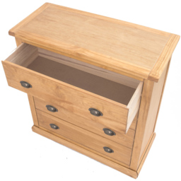 Lucca 4 Drawer Antique Wax Finish Chest of Drawers with Brass Cup Handles - Wood - Wilko - thumbnail 5