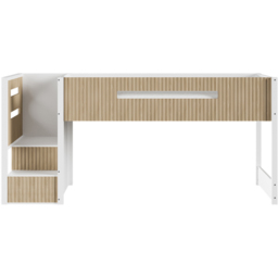 Flair Luca White and Oak Ribbed Mid Sleeper - Size: Single - Wilko - thumbnail 4