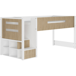 Flair Luca White and Oak Ribbed Mid Sleeper - Size: Single - Wilko - thumbnail 3