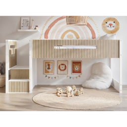 Flair Luca White and Oak Ribbed Mid Sleeper - Size: Single - Wilko - thumbnail 7