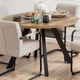 Florence Zalida 8 Seater Round Dining Table Oak - Brown - Furniture To Go - Wilko - thumbnail 1