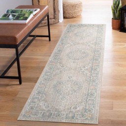 Desire Rugs Maia Beige Orchid Floral Non Slip Rug 60 x 220cm - Cream - Wilko - thumbnail 3