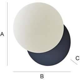 ValueLights Darla Navy Frosted Globe Bathroom Wall Light and Bulb - Size: 15 x 12 x 15cm - Blue - Wilko - thumbnail 6
