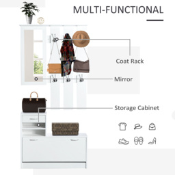 Portland White Entryway Furniture Set - Size: 90 x 22 x 116cm - Wilko - thumbnail 6