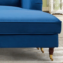 Woodbury 3 Seater Blue Velvet Reversible Corner Sofa - Artemis Home - Wilko - thumbnail 4