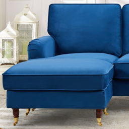 Woodbury 3 Seater Blue Velvet Reversible Corner Sofa - Artemis Home - Wilko - thumbnail 3