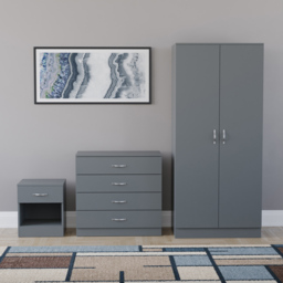 Vida Designs Riano Grey 3 Piece Bedroom Furniture Set - Wilko - thumbnail 3