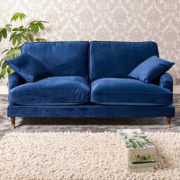 Mackenzie 2 Seater Blue Plush Velvet Sofa - Artemis Home - Wilko