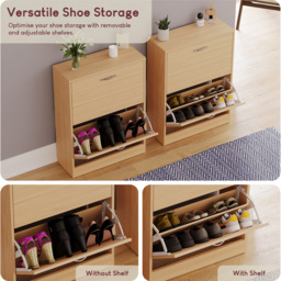 Vida Designs Pine Effect 2 Drawer Shoe Cabinet - Size: 80 x 60 x 24cm - Wood - Wilko - thumbnail 7