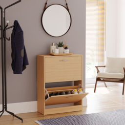 Vida Designs Pine Effect 2 Drawer Shoe Cabinet - Size: 80 x 60 x 24cm - Wood - Wilko - thumbnail 5