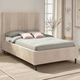 Seconique Maine King Size Taupe Velvet Fabric Bed Frame - Wilko - thumbnail 1