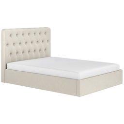 Flair Marley King Size Beige Woven Fabric Ottoman Bed with Buttoned Headboard - Cream - Wilko - thumbnail 3