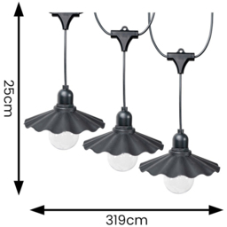 ValueLights Black Pleated Scallop LED Battery Operated Outdoor Garden String Light 6 Pack - Size: 25 x 319 x 15cm - Wilko - thumbnail 6