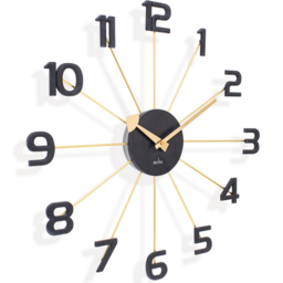 Acctim Astraea Gold and Black Spoke Wall Clock - Size: 4.5 x 49.2 x 49.2cm - Multi - Wilko - thumbnail 4