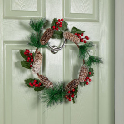 Samuel Alexander Wreath with Red Berries and Pinecones 40cm - Size: 40 x 40 x 4cm - Red / Green - Wilko - thumbnail 7