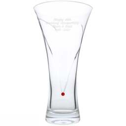 Personalised Memento Personalised Large Hand Cut Ruby Diamante Heart Vase - Size: 1.4 x 2.5 x 1.4cm - Clear - Wilko