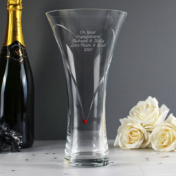 Personalised Memento Personalised Large Hand Cut Ruby Diamante Heart Vase - Size: 1.4 x 2.5 x 1.4cm - Clear - Wilko - thumbnail 3