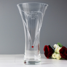 Personalised Memento Personalised Large Hand Cut Ruby Diamante Heart Vase - Size: 1.4 x 2.5 x 1.4cm - Clear - Wilko - thumbnail 4