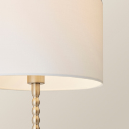 ValueLights Maeve White and Chrome Drum Shade Bobbin Bobble Table Lamp and LED Bulb - Size: 37.3 x 25 x 25cm - Silver - Wilko - thumbnail 4