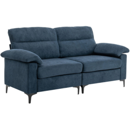 Living and Home 2 Seater Blue Chenille Sofa - Wilko - thumbnail 3