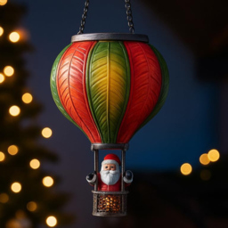 Marco Paul Santa Flaming Balloon Christmas Decoration 45cm - Size: 20 x 20 x 10cm - Multicoloured - Wilko - thumbnail 4