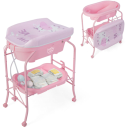 Costway Pink 2 in 1 Baby Station with Bathtub - Size: 84 x 53 x 37cm - Wilko - thumbnail 3