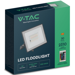 V-TAC 30W RBG and White LED Colour Changing Floodlight - Size: 16 x 18.5 x 2.9cm - Black - Wilko - thumbnail 4