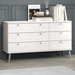 Core Products Augusta Curve 3 Plus 3 Drawer Wide Chest of Drawers - White - Wilko - thumbnail 1